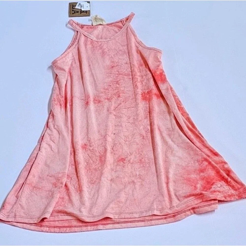 PPLA People's Project LA Girls Shift Dress Sleeveless  Geometric Coral Small 7/8